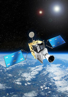 Künstlerische Darstellung eines MTG-Satelliten vom Typ „Sounder“.
(Bild: OHB System AG)