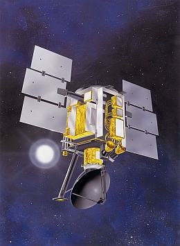 QuikSCAT-Satellit im All - Illustration
(Bild: NASA/JPL)