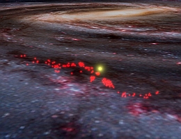 Die Radcliffe-Welle ist eine riesige gashaltige Struktur innerhalb der Milchstraße, in der Sterne entstehen. (Bild: Alyssa Goodman/Harvard University)