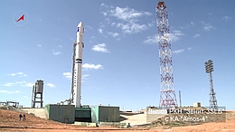 Zenit-3SLB mit dem israelischen Kommunikationssatellit Amos 4 auf dem Launchpad 45L.
(Bild: Roskosmos)