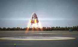 Eine DragonV2 beim Landeanflug. Animation (Bild: SpaceX)