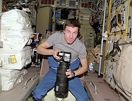 Sergej Krikaljow an Bord der ISS.
(Bild: NASA)