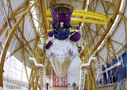 Erste Stufe der Ariane 5 mit der Flugnummer V157. (Bild: ESA/CNES/Arianespace/CSG)