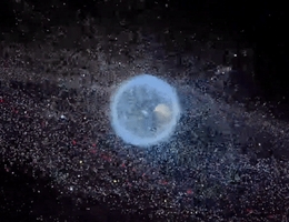 Darstellung von Weltraummüll im Erdorbit. (Bild: ESA)