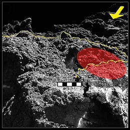 Untersuchte Region auf Ryugu. (Bild: MASCOT/DLR/JAXA)