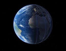 Die Umlaufbahn des Forschungssatelliten Aeolus
(Bild: ESA)