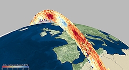 Windprofile des Forschungssatelliten Aeolus am 6.Mai 2020
(Bild: ESA)