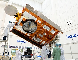 Sentinel-6 Michael Freilich bereit zur Vermessung der Meeresspiegel.
(Bild: ESA / S. Corvaja)