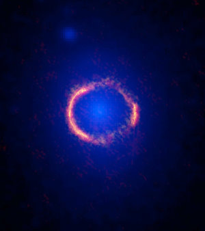 ALMA (NRAO/ESO/NAOJ); B. Saxton NRAO/AUI/NSF; NASA/ESA Hubble, T. Hunter (NRAO)