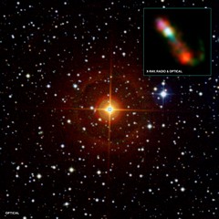 Röntgen: NASA/CXC/SAO/M.Karovska et al; Optisch: NASA/STScI; Radio: NRAO/VLA]; Wide field [Optical (DSS)]