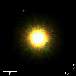 Direkte, fotografische Abbildung des Sterns 1RXS J160929.1-210524 mit seinem planetaren Begleiter (Bild: arXiv.org)