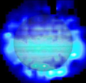 Wasserverteilung: ESA/Herschel/T. Cavalié et al.; Jupiter: NASA/ESA/Reta Beebe (New Mexico State University)