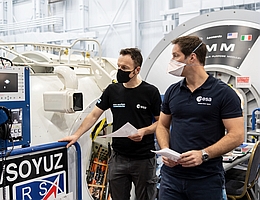 Matthias Maurer und Thomas Pesquet. (Bild: ESA/NASA)