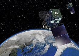 Himawari 8 im All mit Reservesatellit - Illustration
(Bild: JAXA)