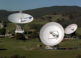 Antennen des DSN bei Canberra, Australien (Bild: NASA)
