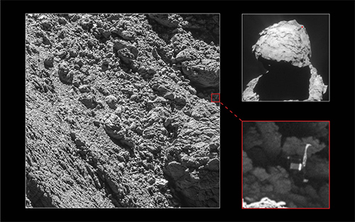 Philae auf dem Kometen Tschurjumow-Gerassimenko
(Bild: ESA)