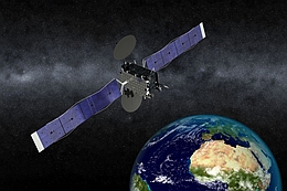 EUTELSAT 5 West B über der Erde - Illustration
(Bild: Orbital ATK)
