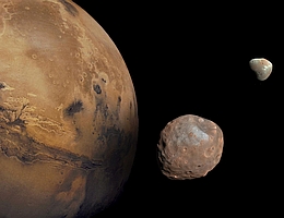 Die beiden Mars-Monde Phobos und Deimos. (Bild: NASA/JPL-Caltech/University of Arizona)