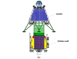 Chandrayaan 2 in Konfiguration für den Flug zum Mond - Illustration (Bild: ISRO)