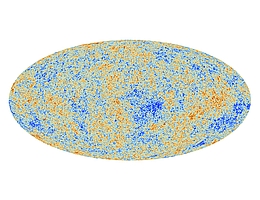 Kosmischer Mikrowellenhintergrund (Cosmic microwave background / CMB) nach Daten des Weltraumteleskops Planck. (Bild: ESA / Planck Collaboration)