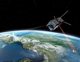 CubeSat mit Laserterminal Der Kleinstsatellit PIXL-1 kann mit einer hochauflösenden Kamera Bilder der Erde aufnehmen und diese mit dem CubeLCT über eine Laserverbindung zum Boden senden. (Bild: DLR (CC BY-NC-ND 3.0))