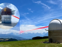 Die Forschenden testeten die Datenübertragung per Laser über 53 Kilometer vom Jungfraujoch nach Zimmerwald nahe Bern. (Bild: ETH Zürich)