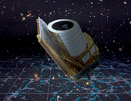 Die Euclid-Mission soll Licht ins Dunkle Universum bringen und beispielsweise klären, was die Natur der Dunklen Energie ist. (Bild: ESA/Euclid/Euclid Consortium/NASA. Background galaxies: NASA, ESA, and S. Beckwith (STScI) and the HUDF Team, CC BY-SA 3.0 IGO)