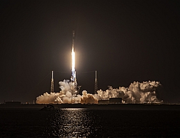 Falcon-9-Rakete startet mit Galaxy 37/Horizons-4. (Bild: via Business Wire)