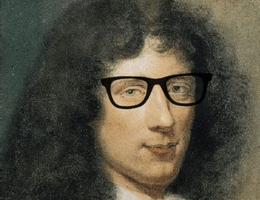 Christiaan Huygens hätte möglicherweise eine Brille benötigt. Gemälde von Bernard Vaillant, mit einer Brille ergänzt von Alex Pietrow. (Bild: Wikipedia)
