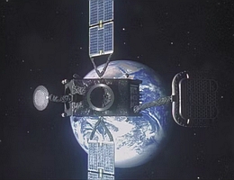 I-8-Satellit über der Erde - künstlerische Darstellung. (Videostill: Inmarsat)