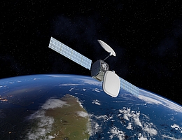 Intelsat IS-45 über der Erde - künstlerische Darstellung. (Grafik: SWISSto12)