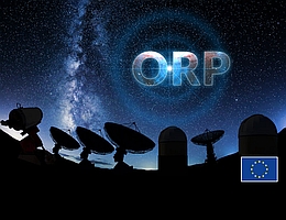 Das OPTICON-RadioNet Pilotprojekt (ORP), ein mit 15 Millionen Euro im Rahmen des Horizon 2020-Programms gefördertes Projekt, bildet das größte Kooperationsnetzwerk Europas für die erdgebundene Astronomie. (Bild: BeabudaiDesign (künstlerische Gestaltung))