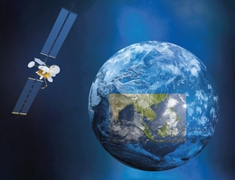 Thaicom 10 über der Erde - künstlerische Darstellung. (Grafik: Airbus)