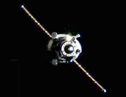 Progress MS-22 im Anflug auf die ISS am 11. Februar 2023. (Bild: NASA-TV)