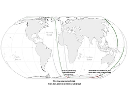 Auf dem richtigen Weg: Aeolus Wiedereintrittskarte. (Grafik: ESA)