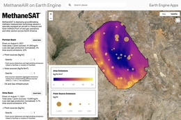 MethaneAIR bei Google Earth. (Grafik: Google Earth Engine)