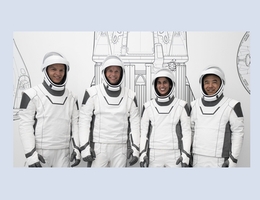 Von links: Konstantin Borissow, Andreas Mogensen, Jasmin Moghbeli Satoshi Furukawa. (Bild: SpaceX)