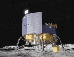 Der Lander „Griffin“ von Astrobotic. Ein Lander, der den MOONRISE-Laser zum Mond transportiert, könnte so ähnlich aussehen. (Bild: Astrobotic)