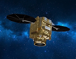 Pléiades Neo Satellit im All - künstlerische Darstellung. (Bild: Airbus)