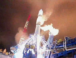 Sojus-2.1w-Start mit Kosmos 2561 und Kosmos 2562. (Videostill: Roskosmos)