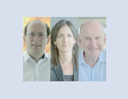 Die drei wissenschaftlichen Leiter des REVEAL-Projektes (von links): Dr. Alexander Shapiro (Max-Planck-Institut für Sonnensystemforschung), Prof. Dr. Sara Seager (Massachusetts Institute of Technology) und Prof. Dr. Andrew Collier Cameron (University of St Andrews). (Bilder: MPS, MIT, Moira Jardine)