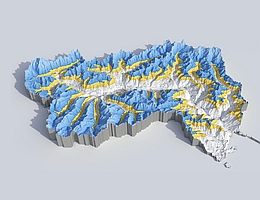 Veränderung der Schneegrenzen im Aosta-Tal (Norditalien). (Bild: DLR (CC BY-NC-ND 3.0))