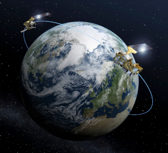 Astronaut arbeitet auf der Mondoberfläche - künstlerische Darstellung. (Grafik: NASA)