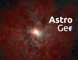 Diese künstlerische Darstellung zeigt ein schwach leuchtendes Zentrum, das von einer kugelförmigen rötlichen Wolke umgeben ist.