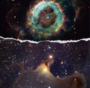 Oben der Little Ghost Nebula, unten der Ghost Nebula. Bilder: ©ESA, NASA and The Hubble Heritage Team (STScI/AURA) und Adam Block/Mount Lemmon SkyCenter/University of Arizona.